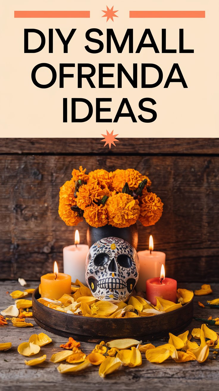 How can I incorporate personal mementos into a small ofrenda design?