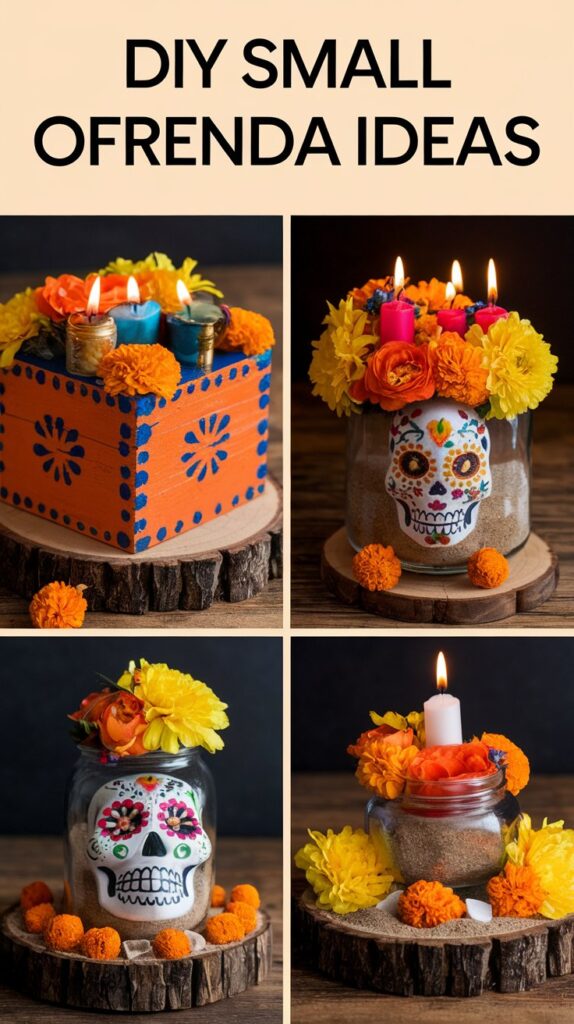 How can I incorporate personal mementos into a small ofrenda design?