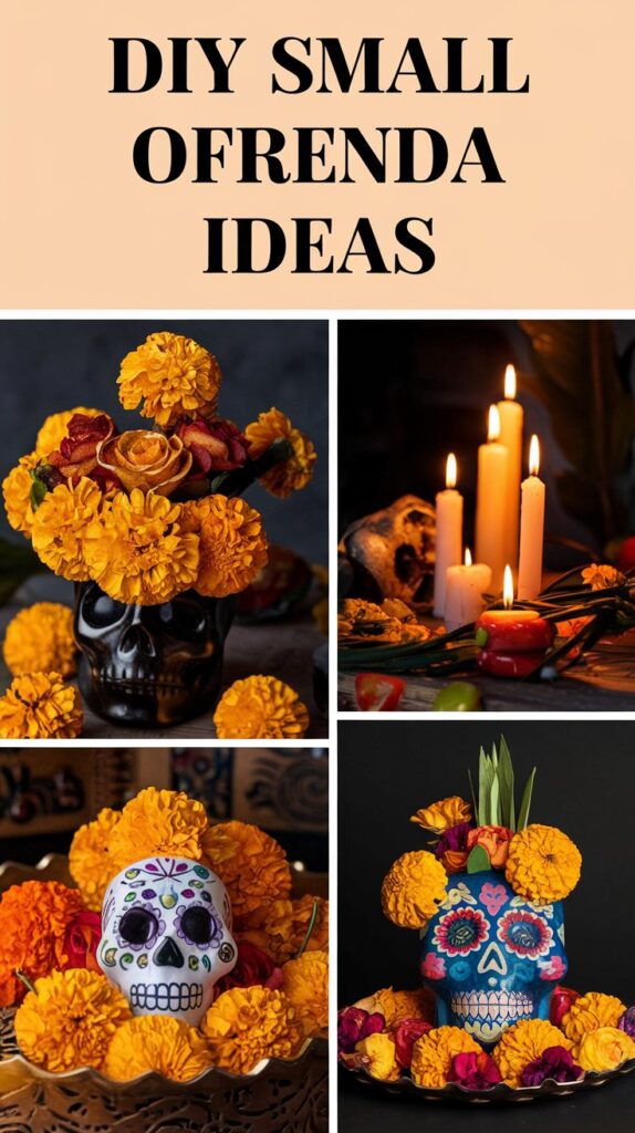 How can I incorporate personal mementos into a small ofrenda design?