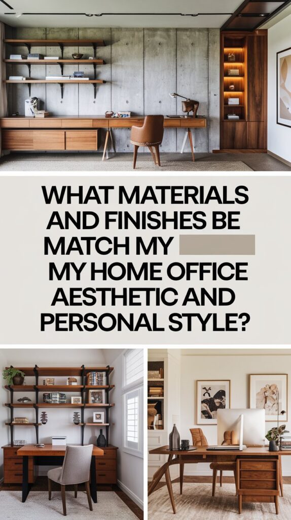 What materials and finishes best match my home office aesthetic and personal style?
