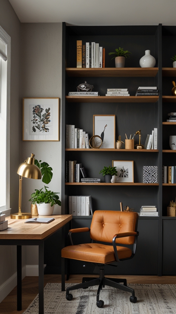 What type of materials and finishes will complement your home office décor?
