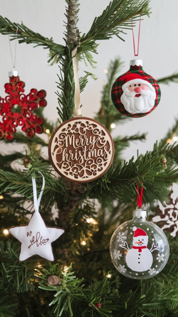 What are some creative DIY ornament ideas for a personalized Christmas tree?