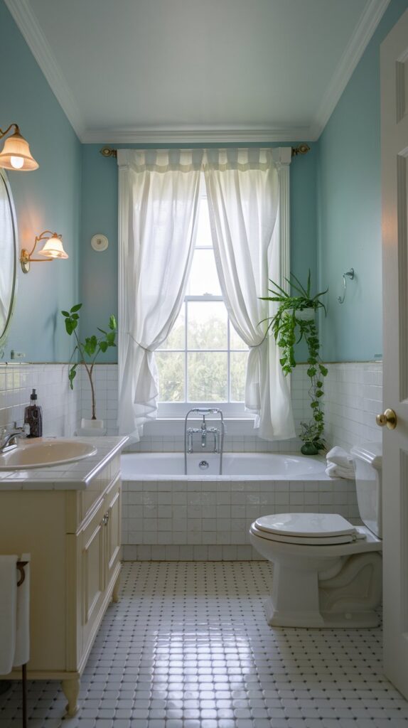 What are the best color schemes to create a relaxing bathroom atmosphere?