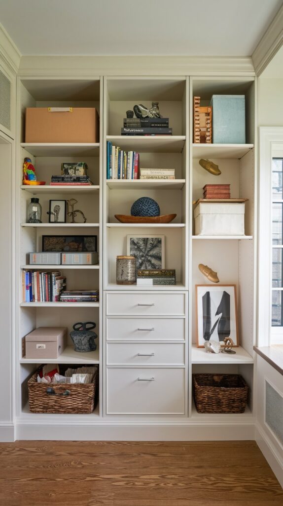 How much storage space do you need, and what items will you store in the built-ins?