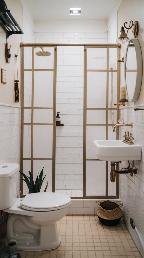 How can small bathrooms be styled to maximize space without sacrificing design?