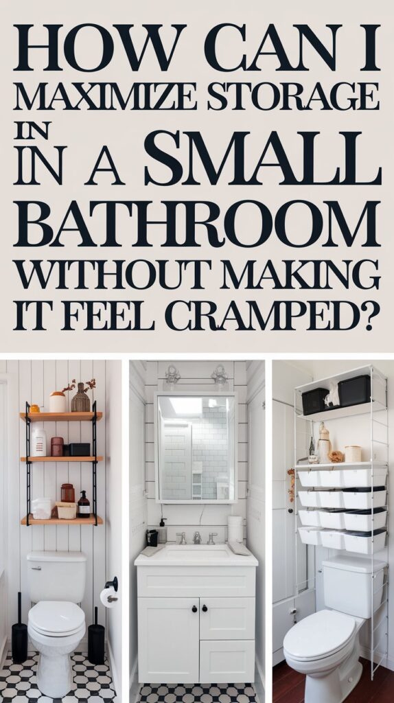 How can I maximize storage in a small bathroom without making it feel cramped?