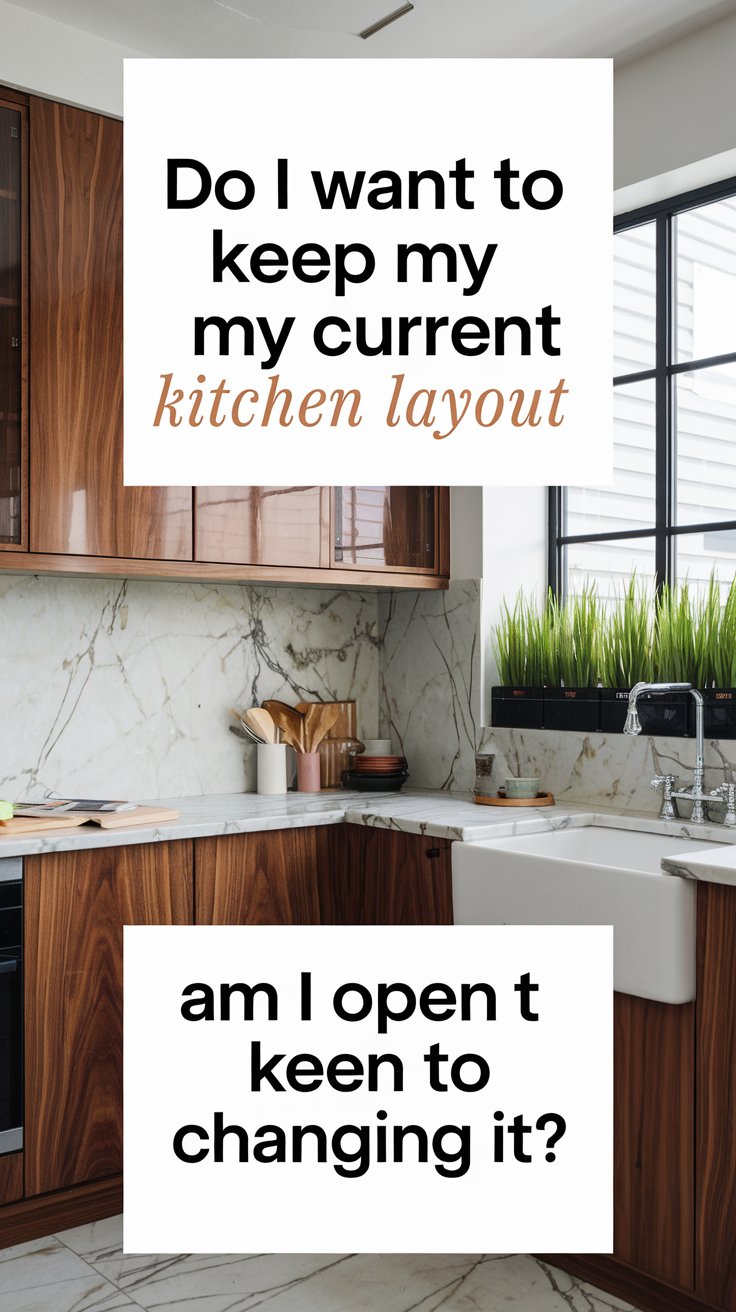 Do I want to keep my current kitchen layout, or am I open to changing it?