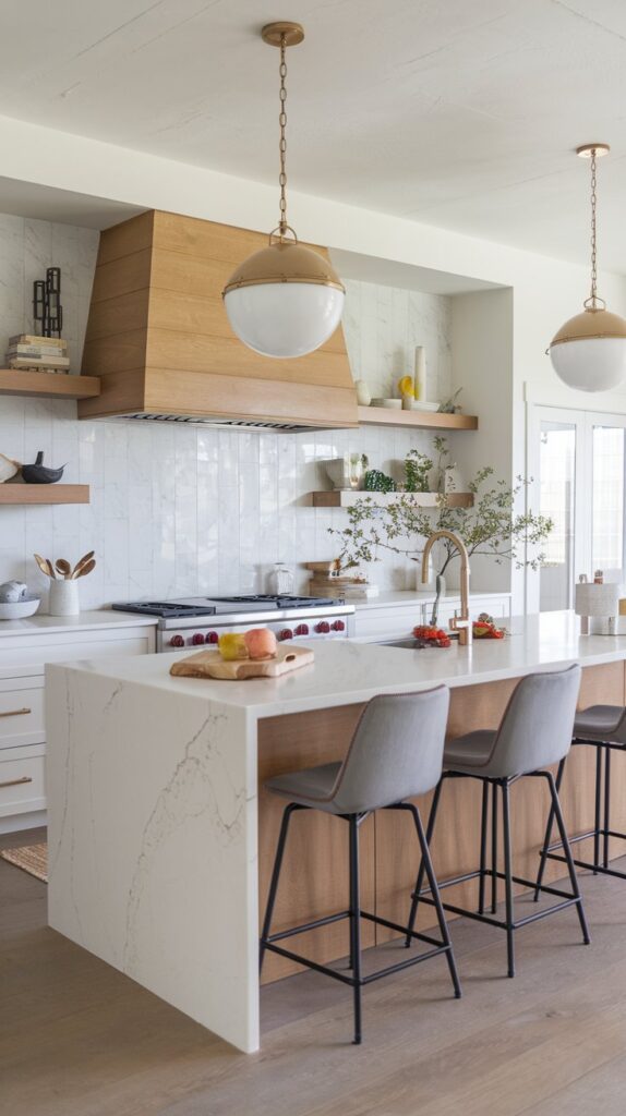 What are some easy-to-clean backsplash options for a low-maintenance kitchen?