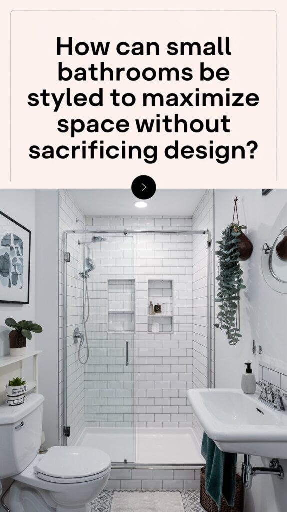 How can small bathrooms be styled to maximize space without sacrificing design?