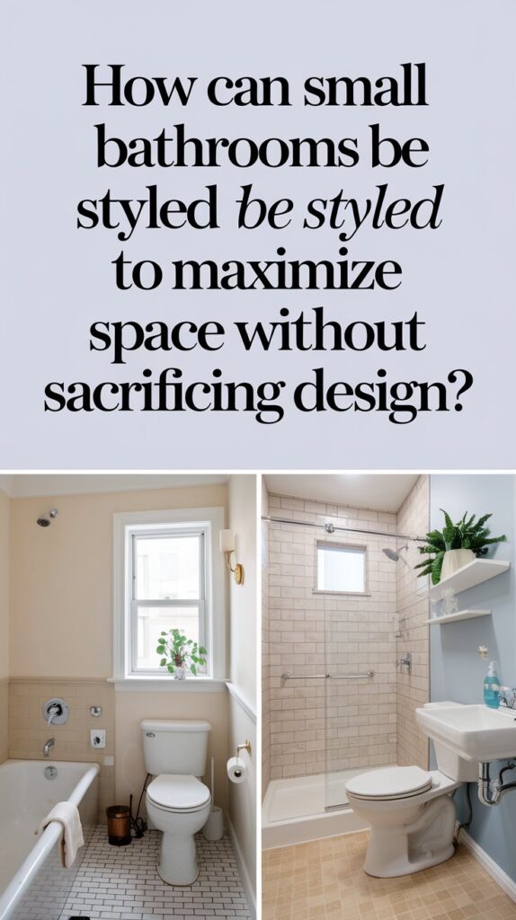 How can small bathrooms be styled to maximize space without sacrificing design?