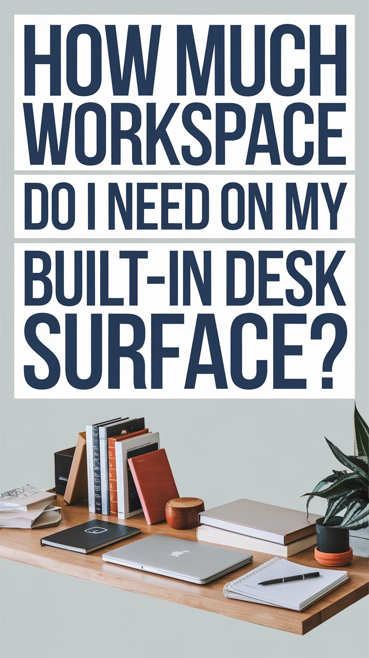 How much workspace do I need on my built-in desk surface?