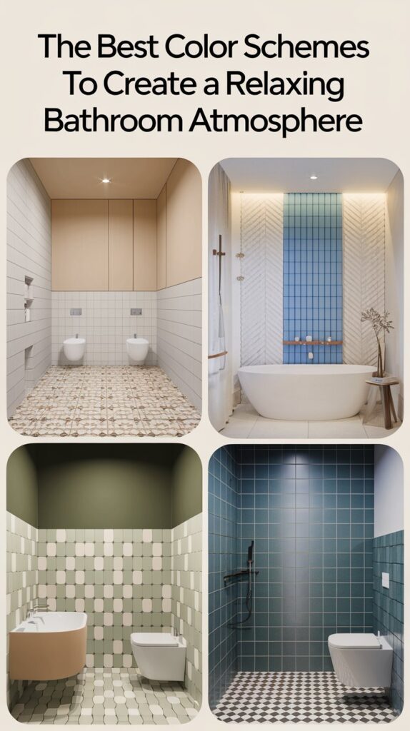 What are the best color schemes to create a relaxing bathroom atmosphere?