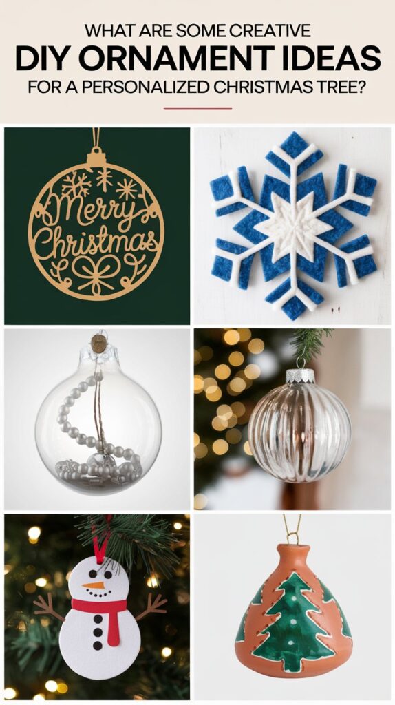 What are some creative DIY ornament ideas for a personalized Christmas tree?