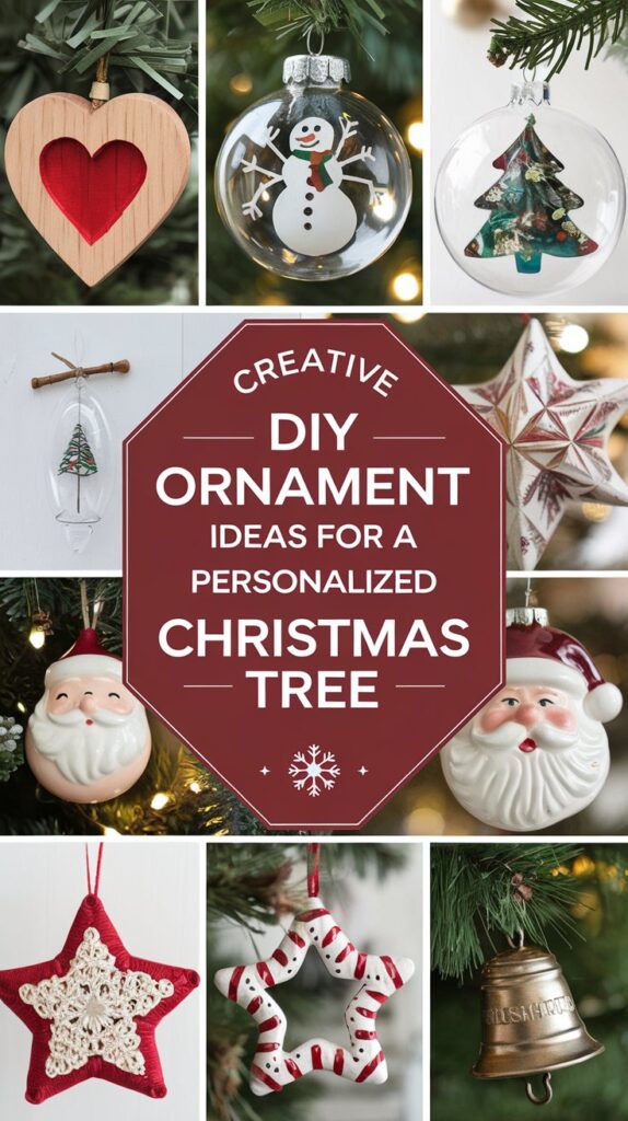 What are some creative DIY ornament ideas for a personalized Christmas tree?