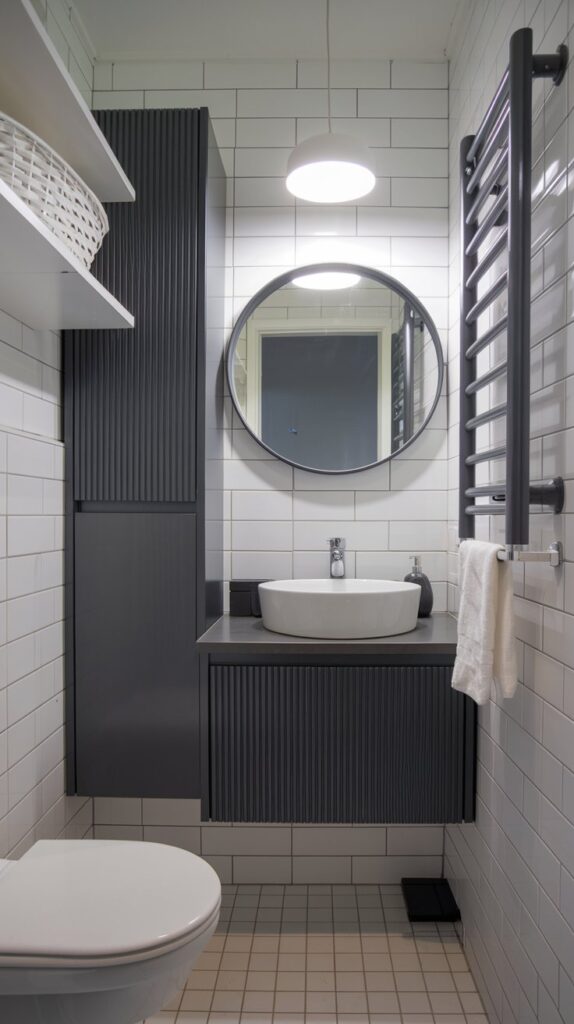 How can small bathrooms be styled to maximize space without sacrificing design?