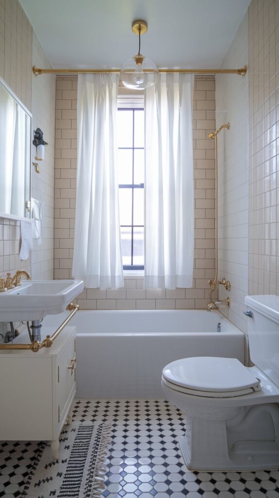 How can small bathrooms be styled to maximize space without sacrificing design?