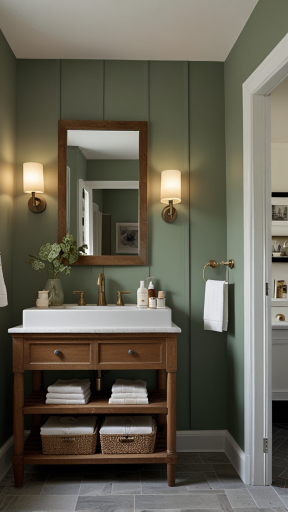 What are the key features of a minimalist bathroom design?