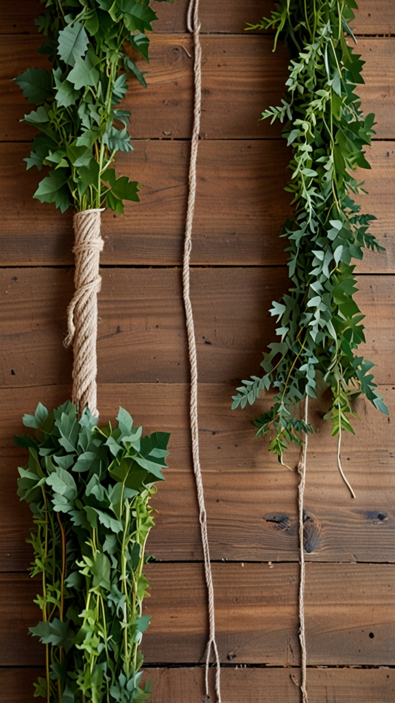 How can I make my own Christmas garland using natural materials like pinecones and greenery?