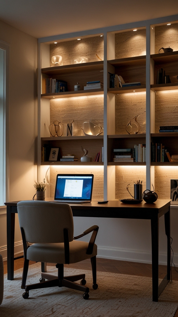 What lighting options, such as integrated LED strips or spotlighting, will enhance your built-ins?