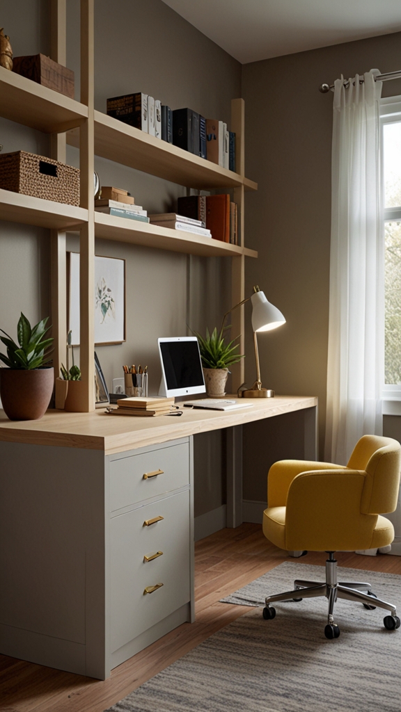 How can built-ins optimize your workspace ergonomics and accessibility?