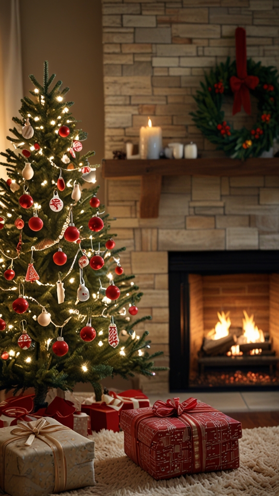 What are some budget-friendly Christmas decor ideas for a cozy living room?