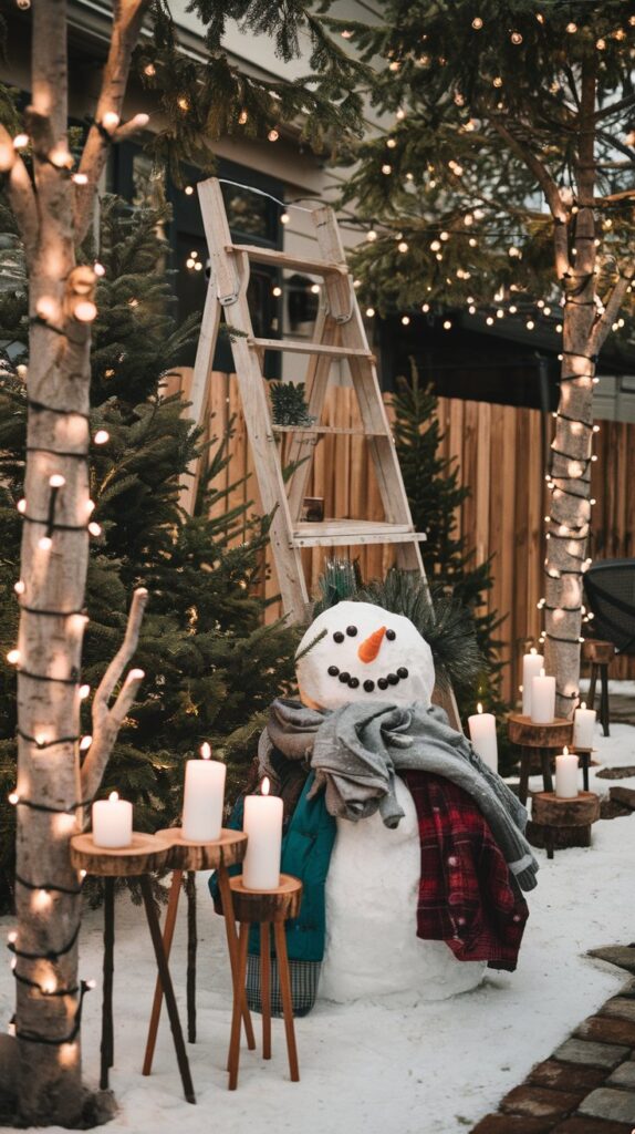 How can I craft beautiful outdoor Christmas decorations with minimal tools?