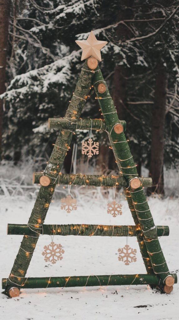 How can I craft beautiful outdoor Christmas decorations with minimal tools?