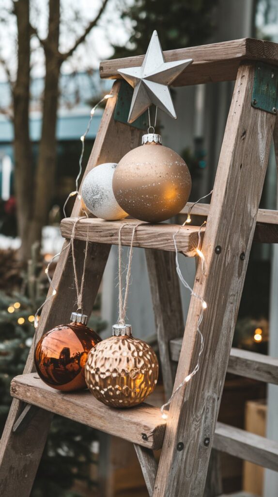 How can I craft beautiful outdoor Christmas decorations with minimal tools?