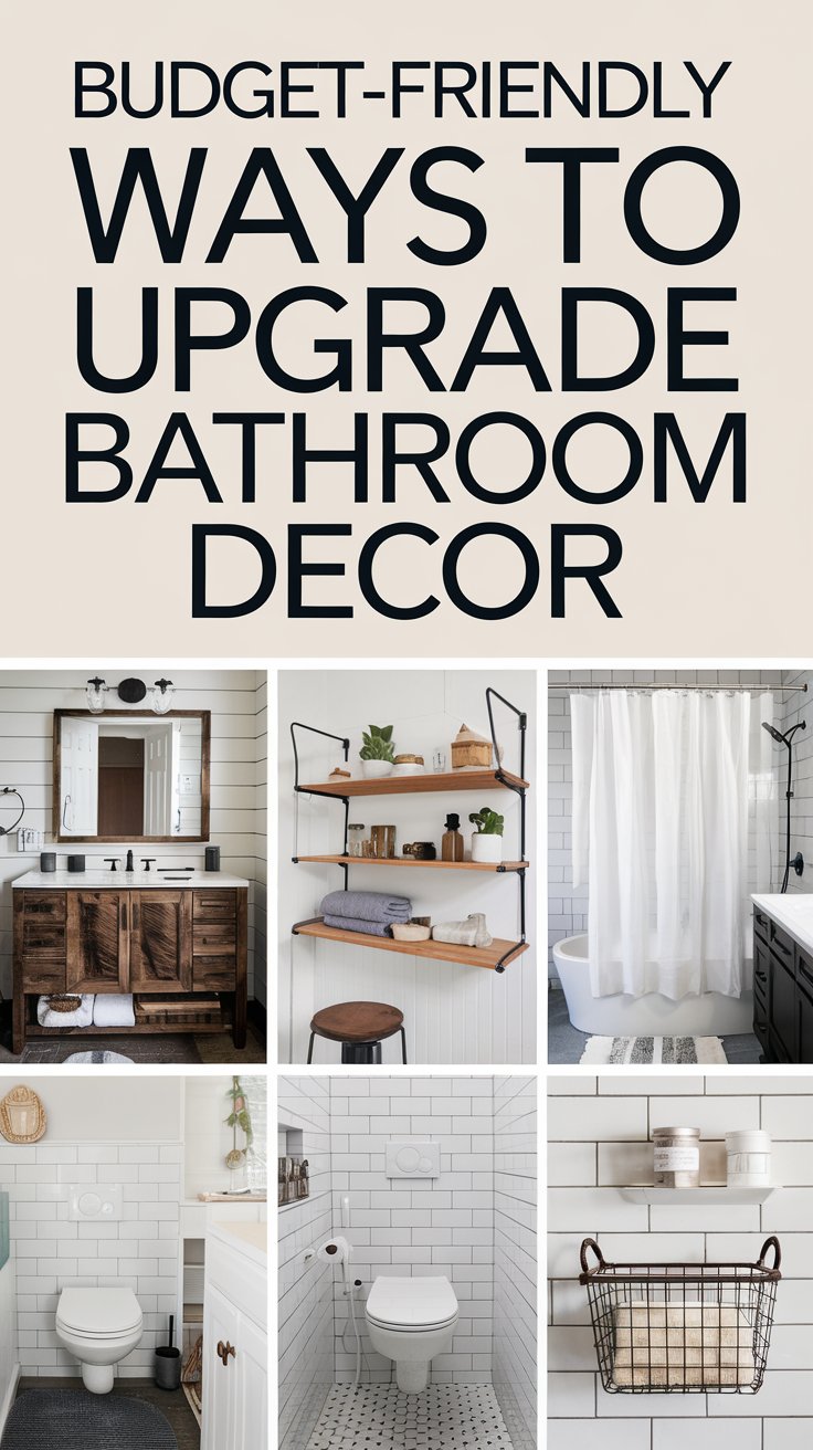 What are some budget-friendly ways to upgrade bathroom decor?