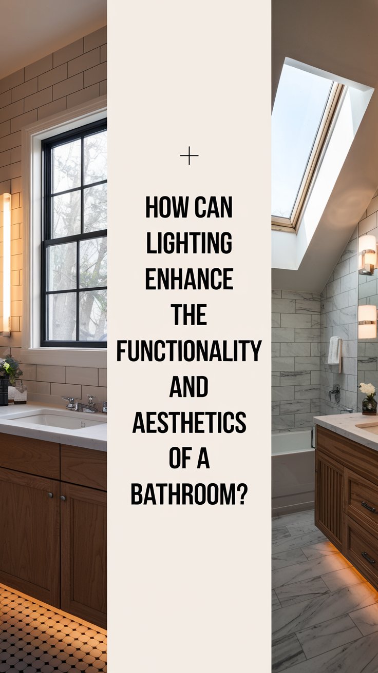 How can lighting enhance the functionality and aesthetics of a bathroom?