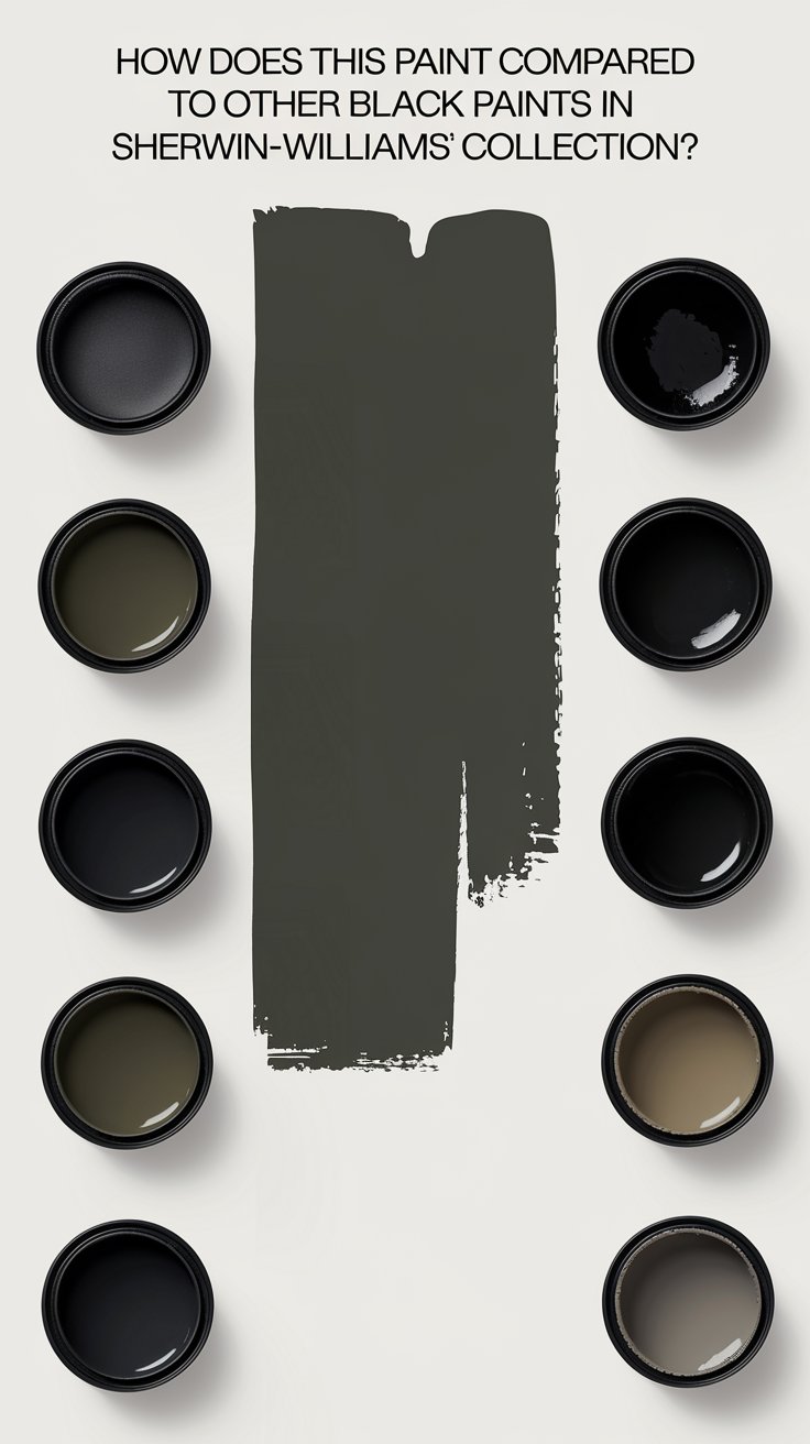 How does Tricorn Black compare to other black paints in Sherwin-Williams' collection?