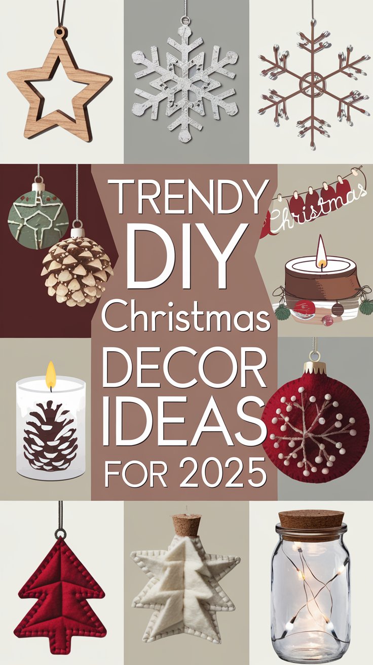 What are some trendy DIY Christmas decor ideas for 2025?