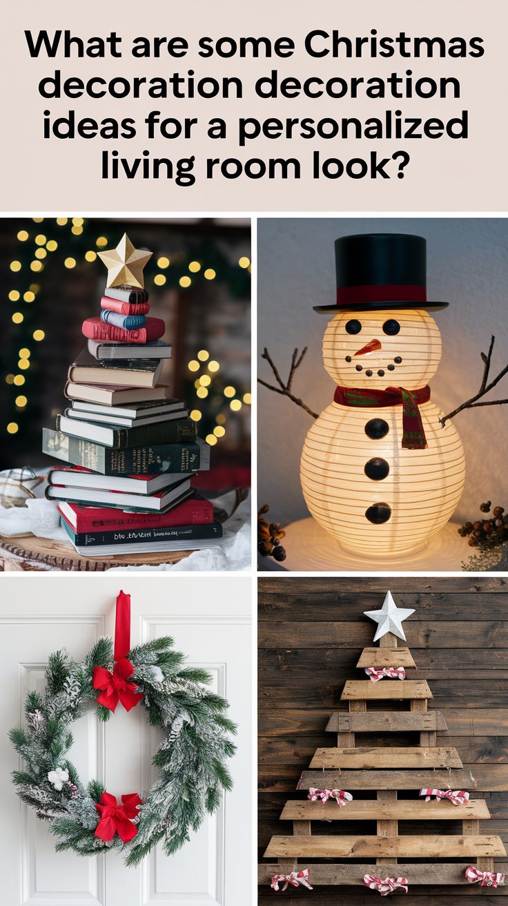 What are some DIY Christmas decoration ideas for a personalized living room look?