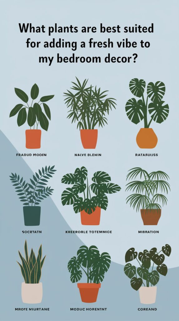 Top 12 plants are best suited for adding a fresh vibe to my bedroom decor ?