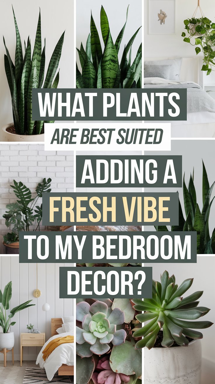 What plants are best suited for adding a fresh vibe to my bedroom decor?