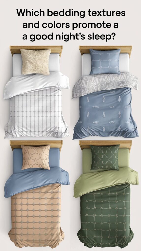 Which bedding textures and colors promote a good night’s sleep?