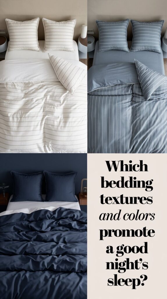 Which bedding textures and colors promote a good night’s sleep?