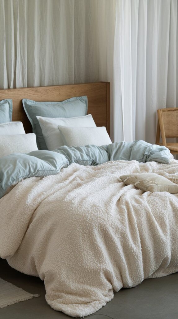 Which bedding textures and colors promote a good night’s sleep?