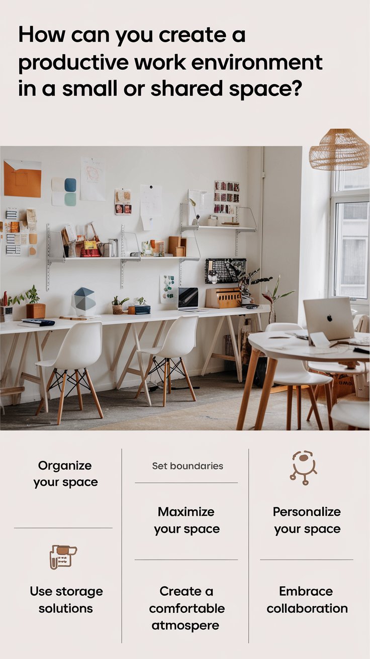How can you create a productive work environment in a small or shared space