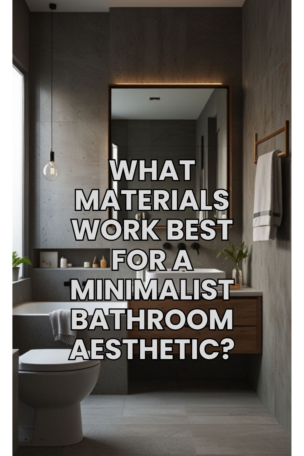 What materials work best for a minimalist bathroom aesthetic?