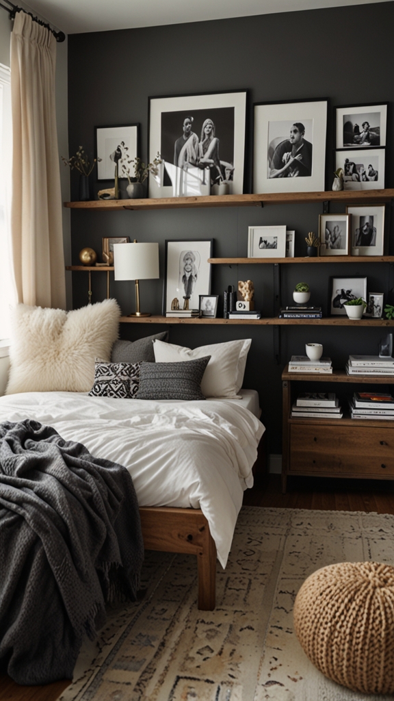 How can I incorporate a cozy yet minimalist vibe into my bedroom decor?