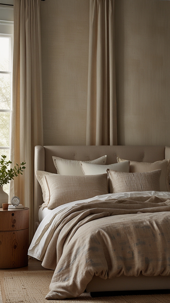 How can I incorporate a cozy yet minimalist vibe into my bedroom decor?