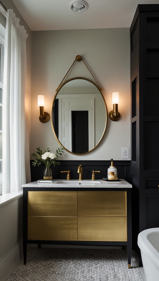 What materials work best for a minimalist bathroom aesthetic?