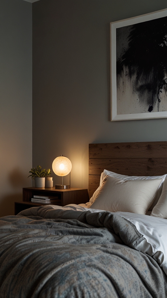 How can I incorporate a cozy yet minimalist vibe into my bedroom decor?