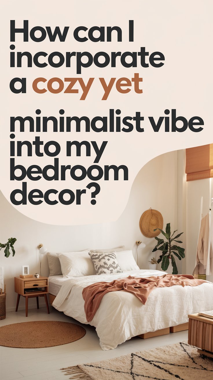 How can I incorporate a cozy yet minimalist vibe into my bedroom decor?