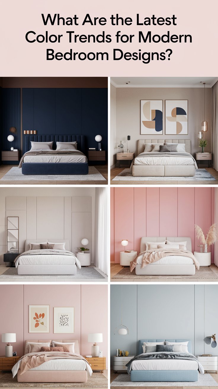 What are the latest color trends for modern bedroom designs?