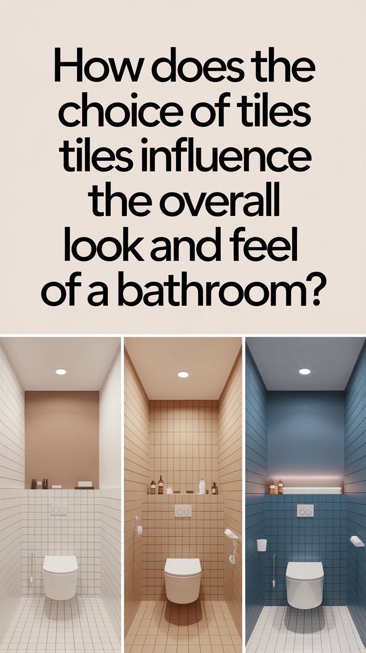 How does the choice of tiles influence the overall look and feel of a bathroom?