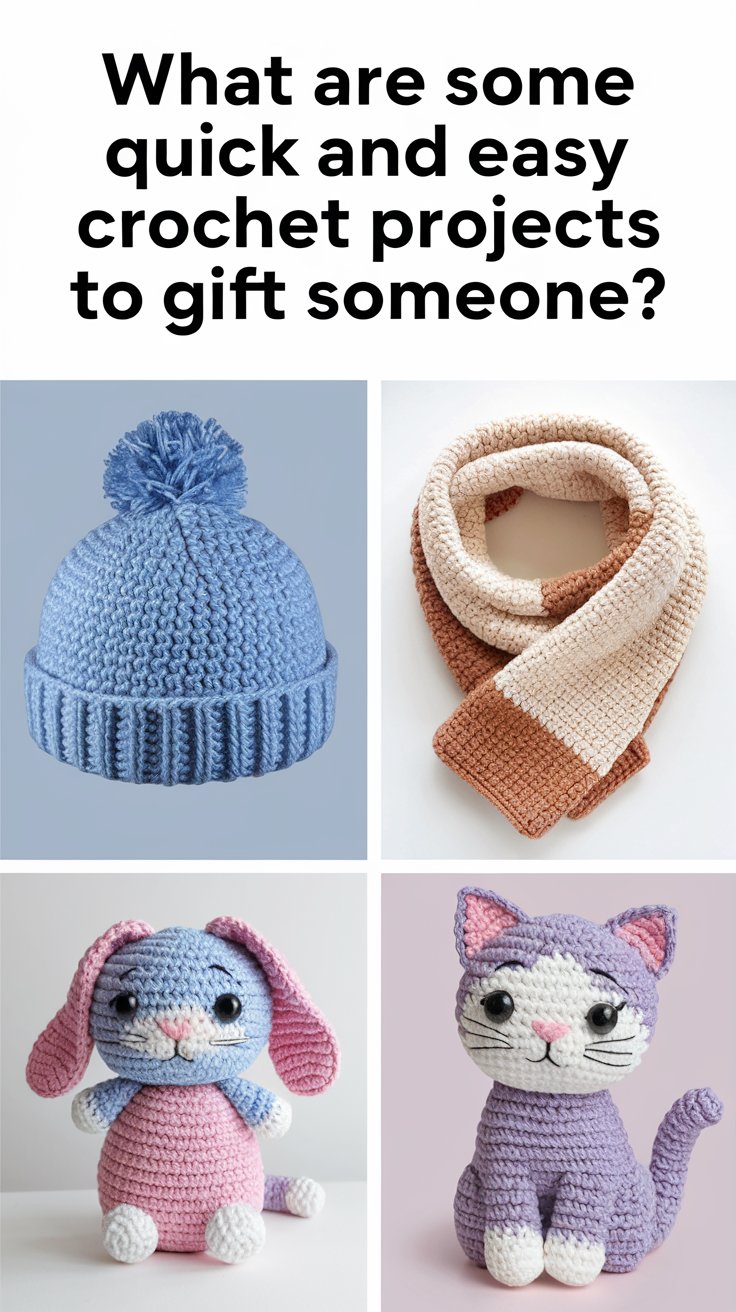 What are some quick and easy crochet projects to gift someone?