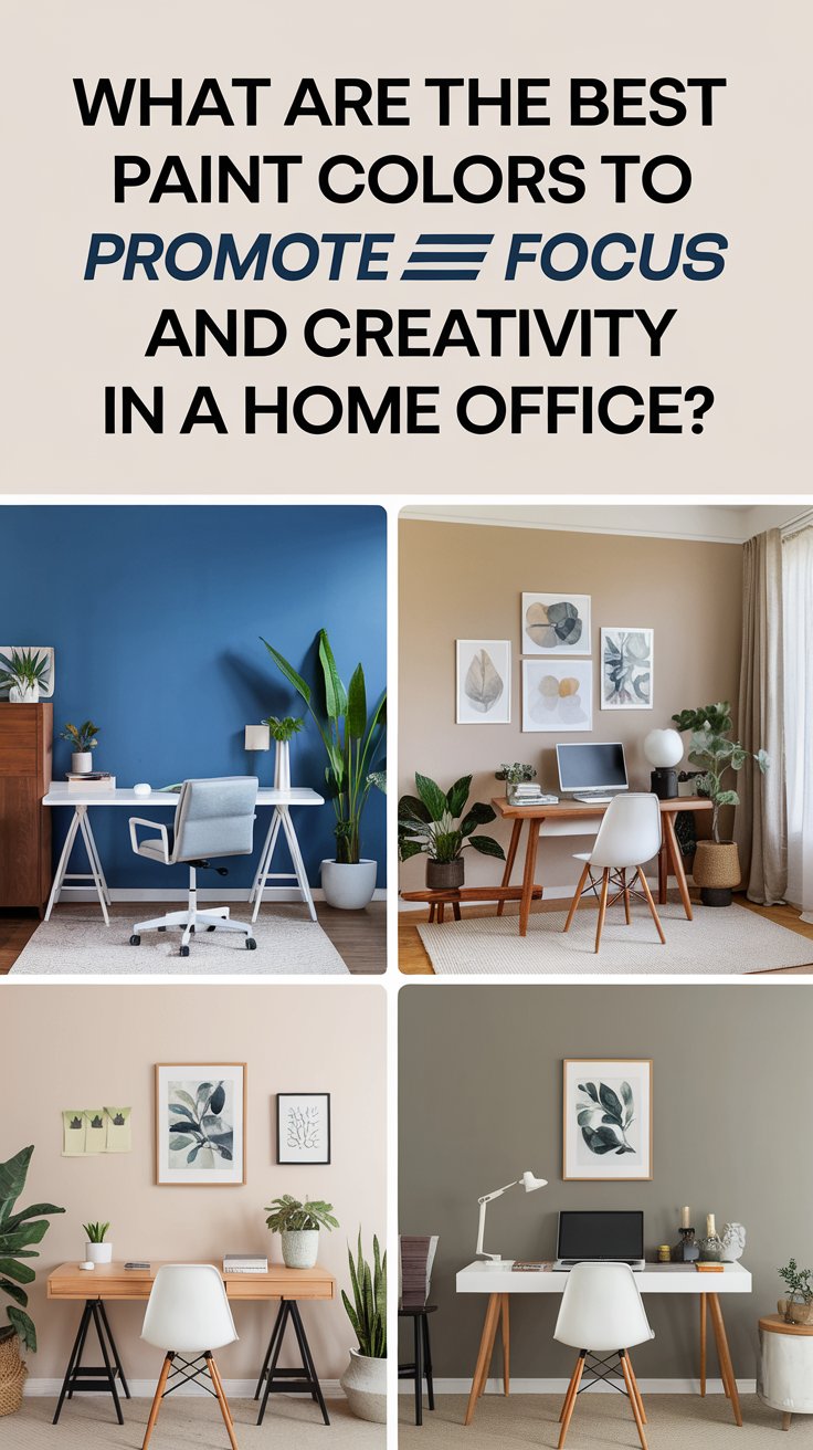 What are the best paint colors to promote focus and creativity in a home office