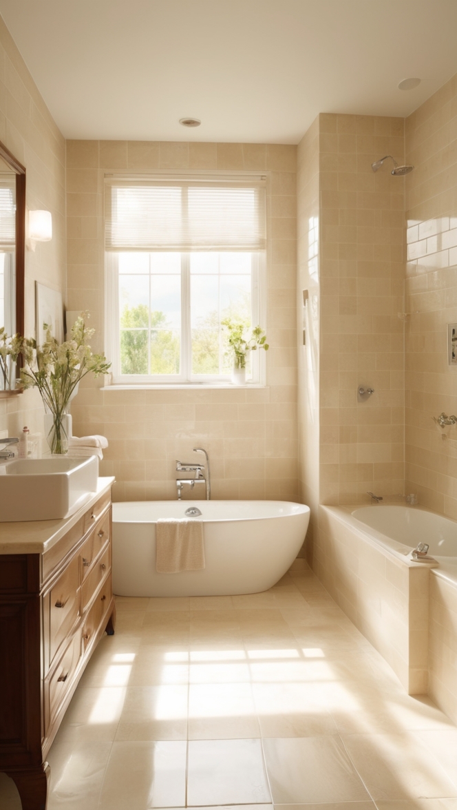 beige bathroom tiles, tile for beige bathroom, beige tile floor, beige tile shower, beige tile backsplash